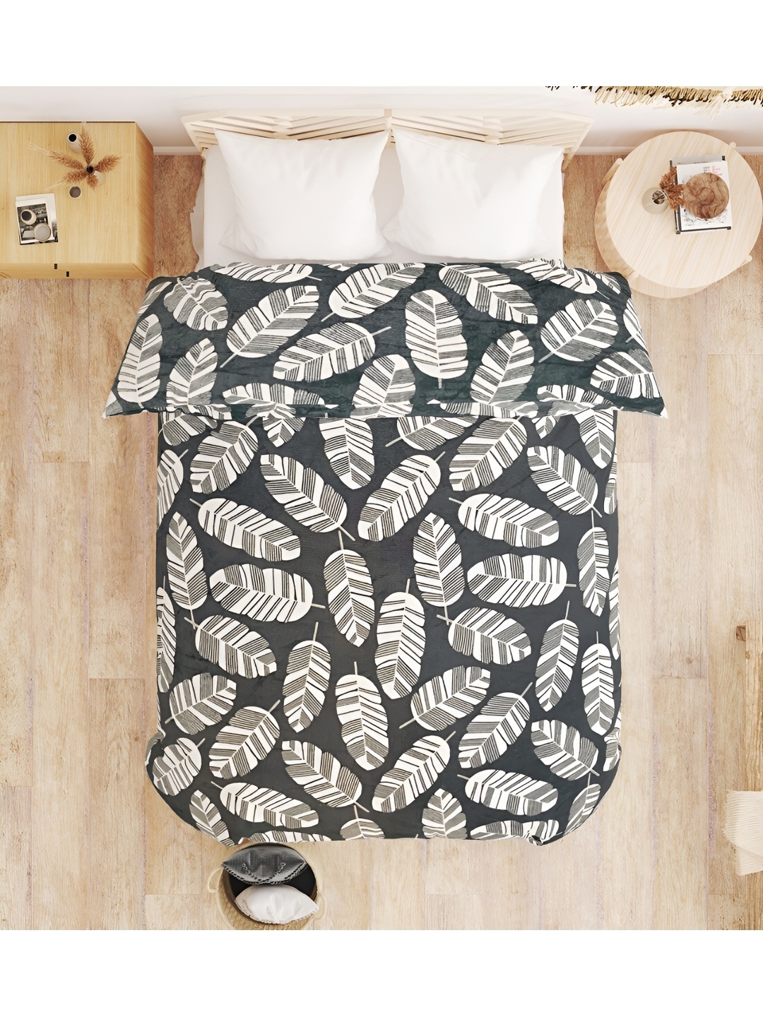 

RD TREND Grey Reversible Velvet AC Room 300 GSM Single Bed Blanket