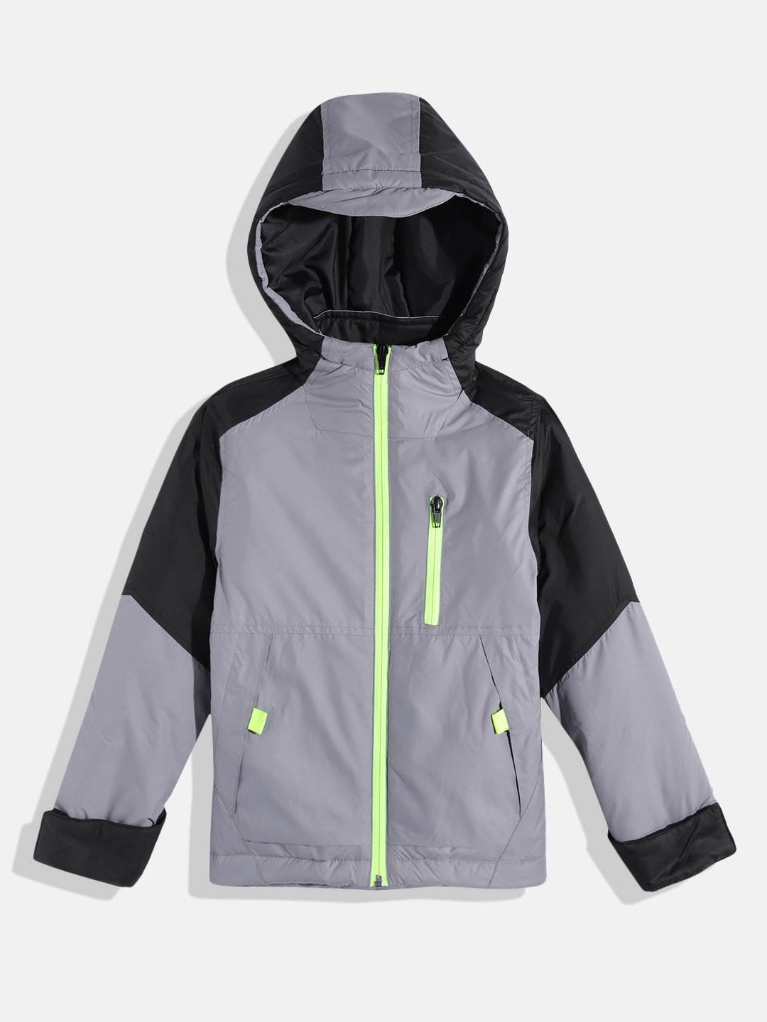 

M&H Juniors Boys Colourblocked Sporty Jacket, Grey