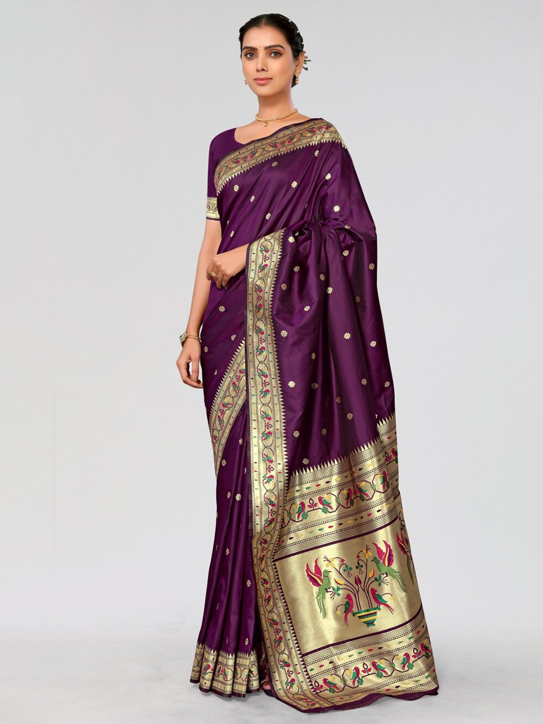 

AA-HA!! Woven Design Zari Paithani Saree, Magenta