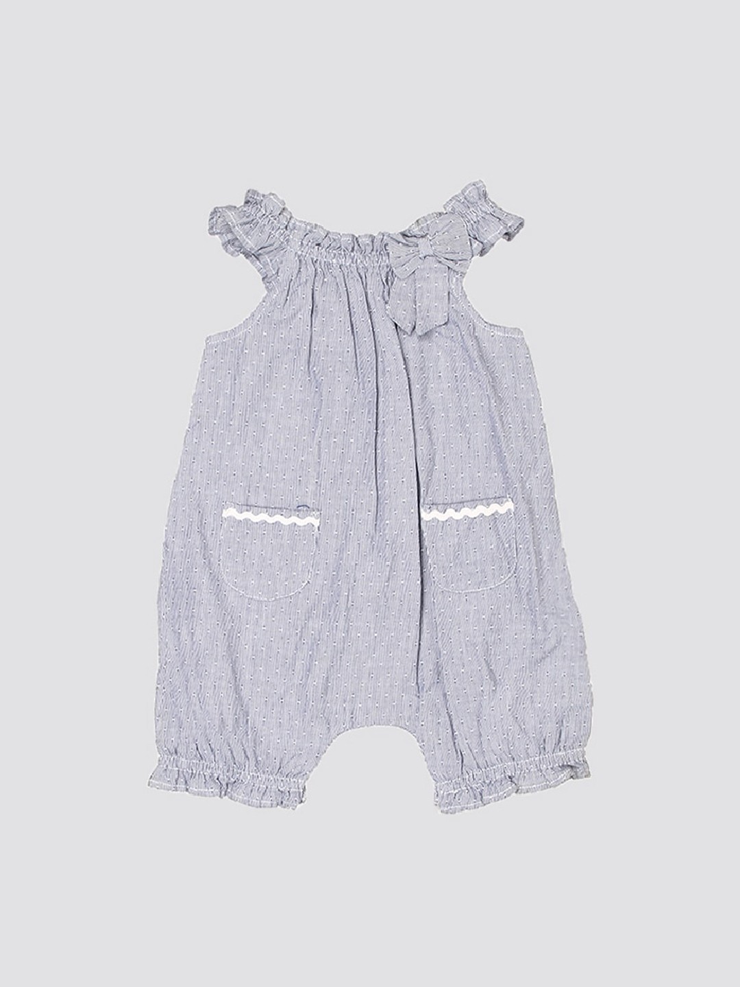 

mothercare Infants Self Design Pure Cotton Rompers, Grey