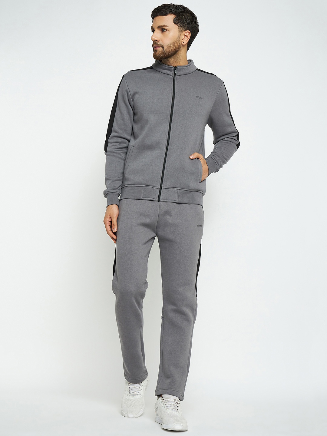 

Okane High Neck Fleece Cotton Track Suit, Grey