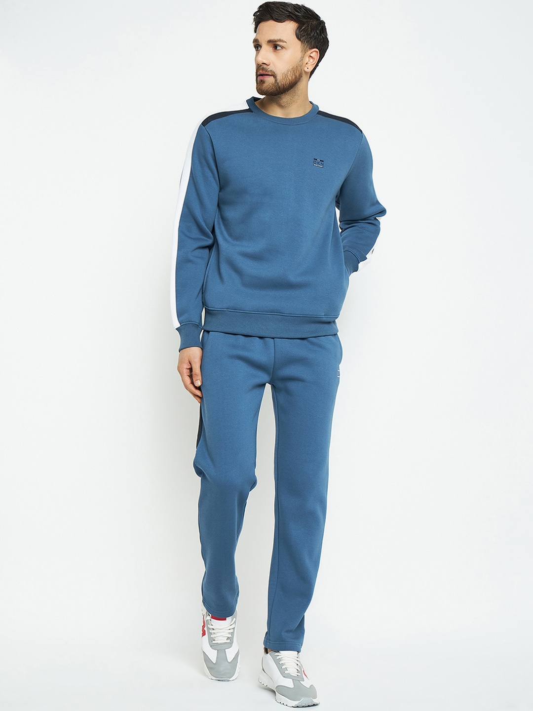 

Okane Round Neck Fleece Cotton Track Suit, Blue