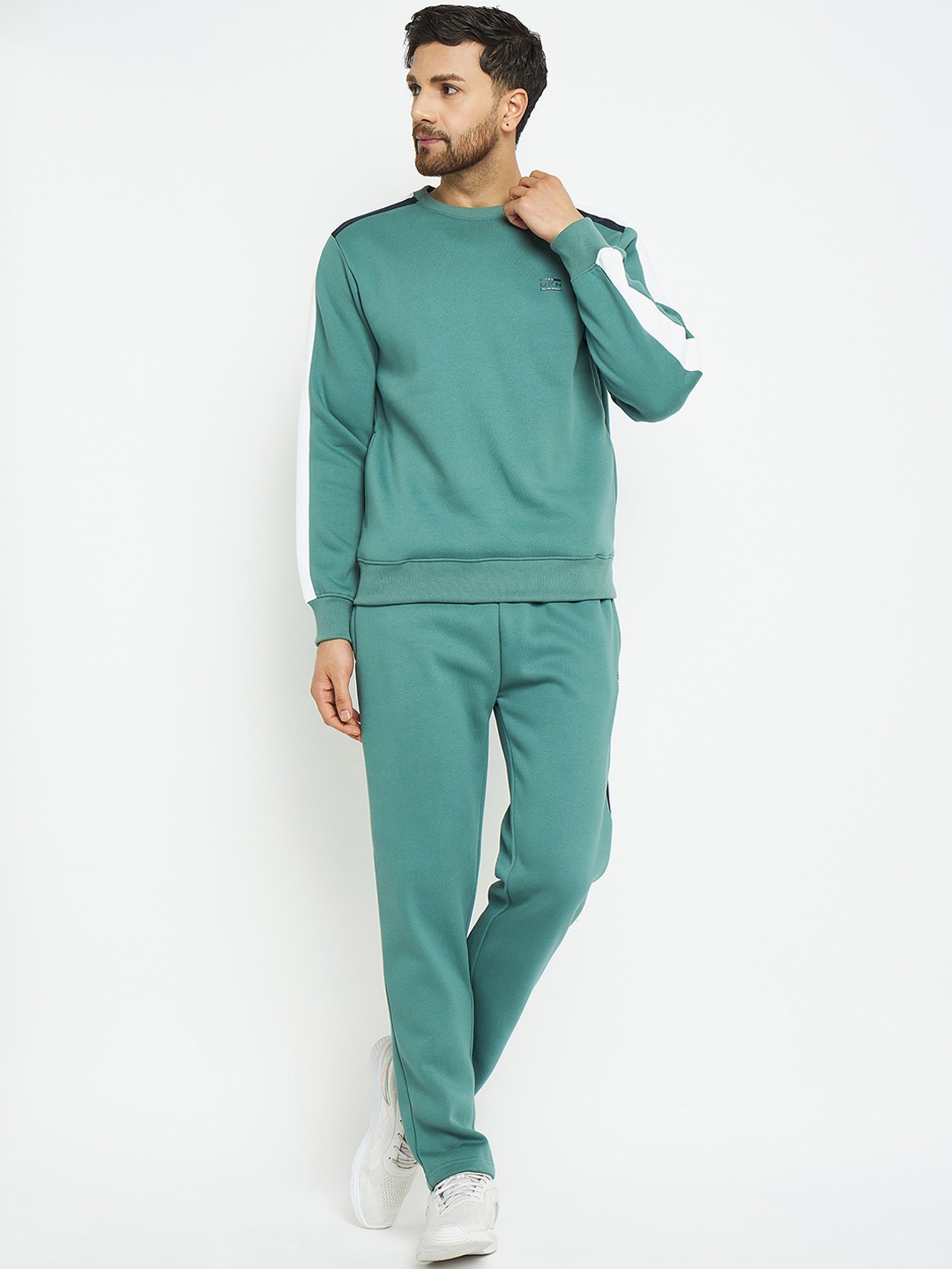 

Okane Round Neck Fleece Cotton Track Suit, Green