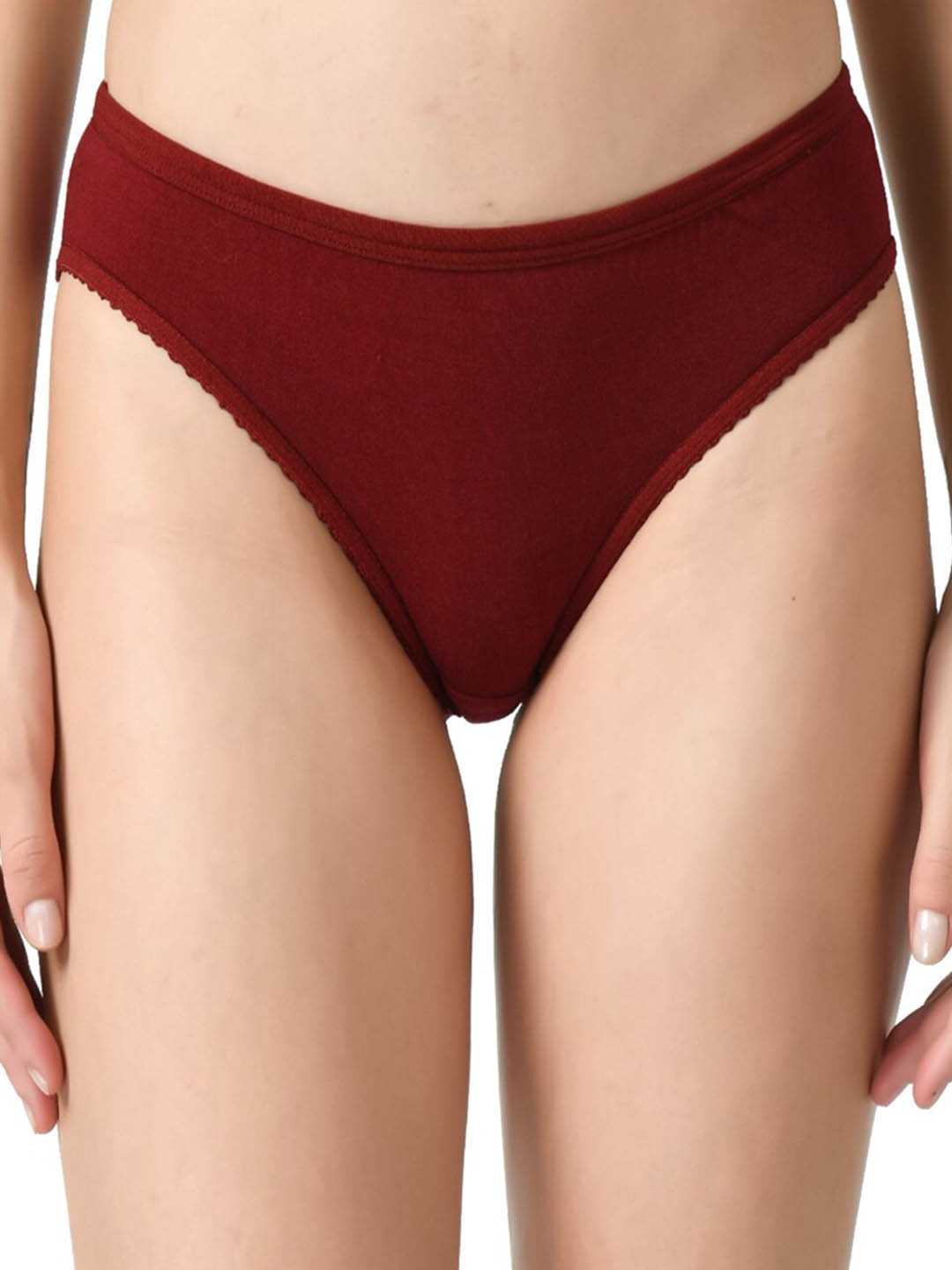 

Legit Affair Women Mid-Rise Cotton Bikini Briefs, Maroon