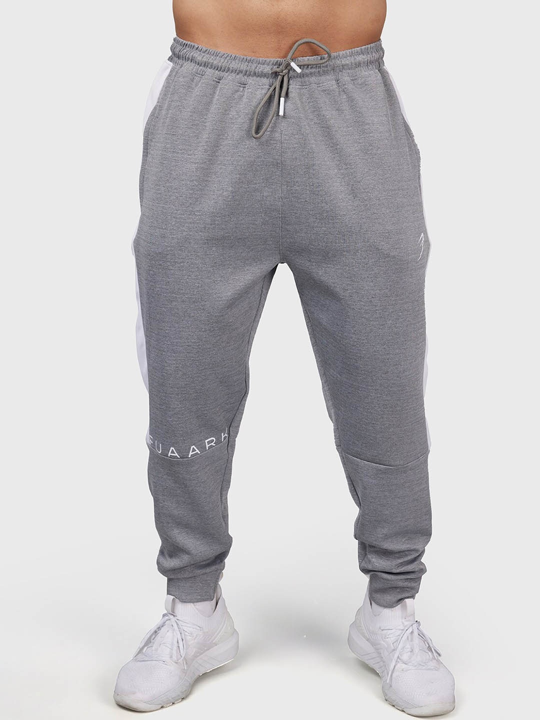 

FUAARK Men Mid-Rise Oversized Joggers, Grey melange