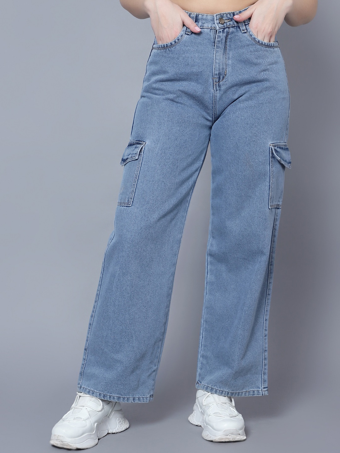 

DIAZ Women Mid-RiseComfort Straight Fit Stretchable Jeans, Blue