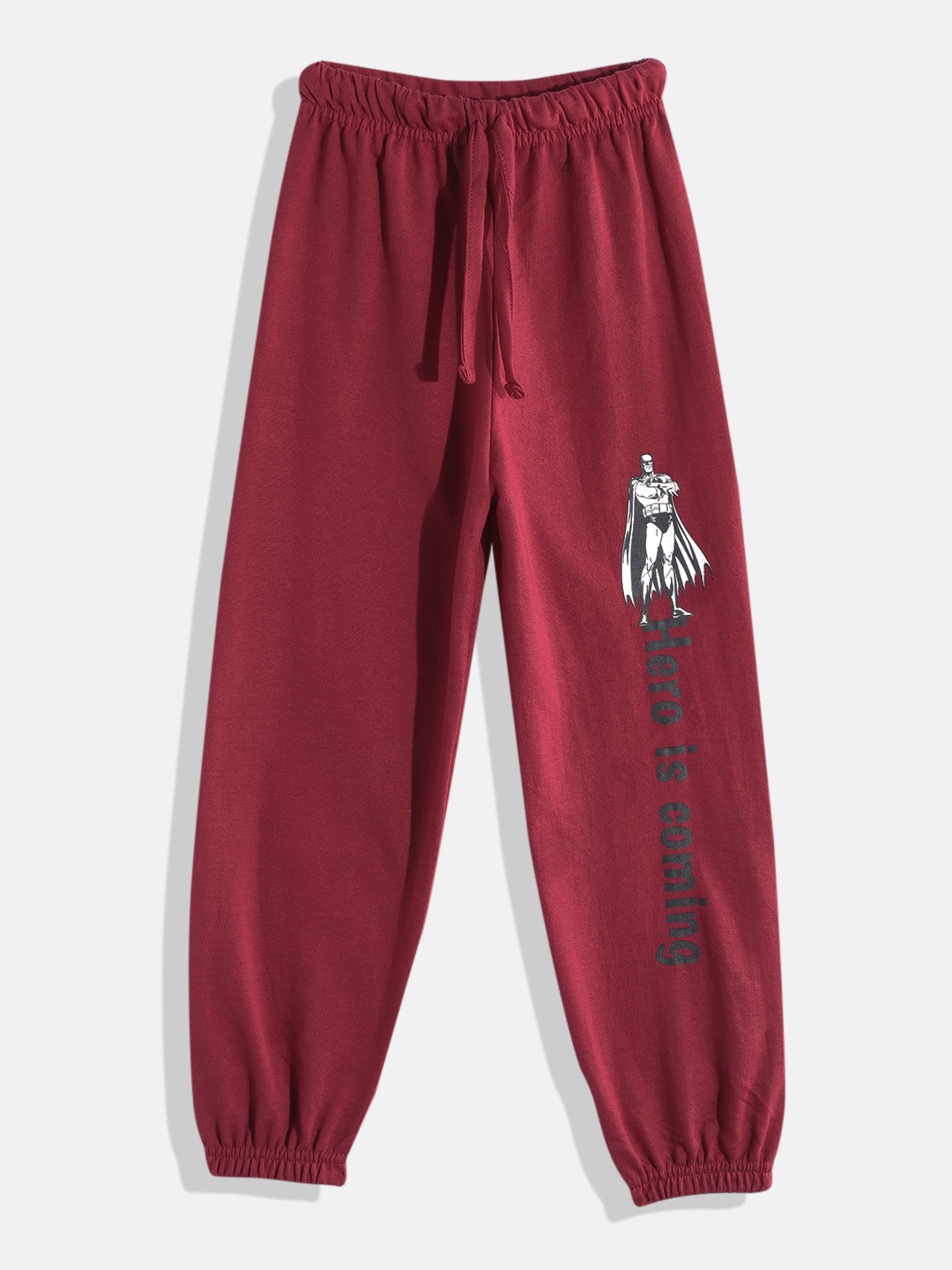 

Eteenz Boys Batman Print Detail Cotton Joggers, Maroon