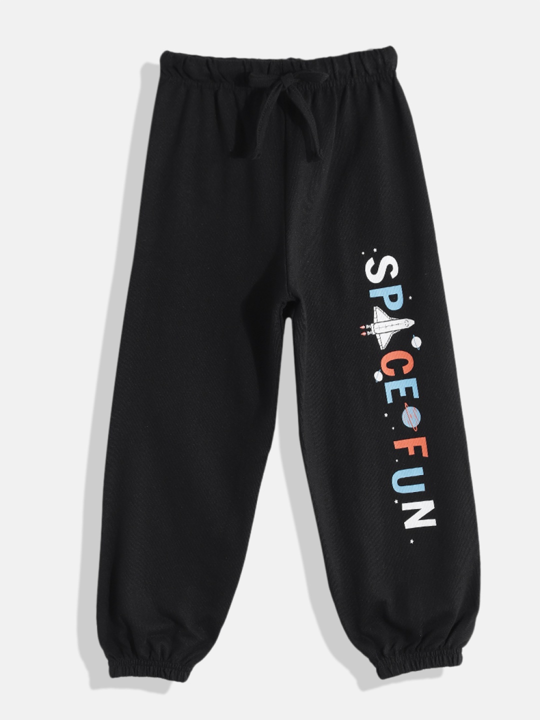 

Eteenz Boys Premium Cotton Typography Printed Joggers, Black
