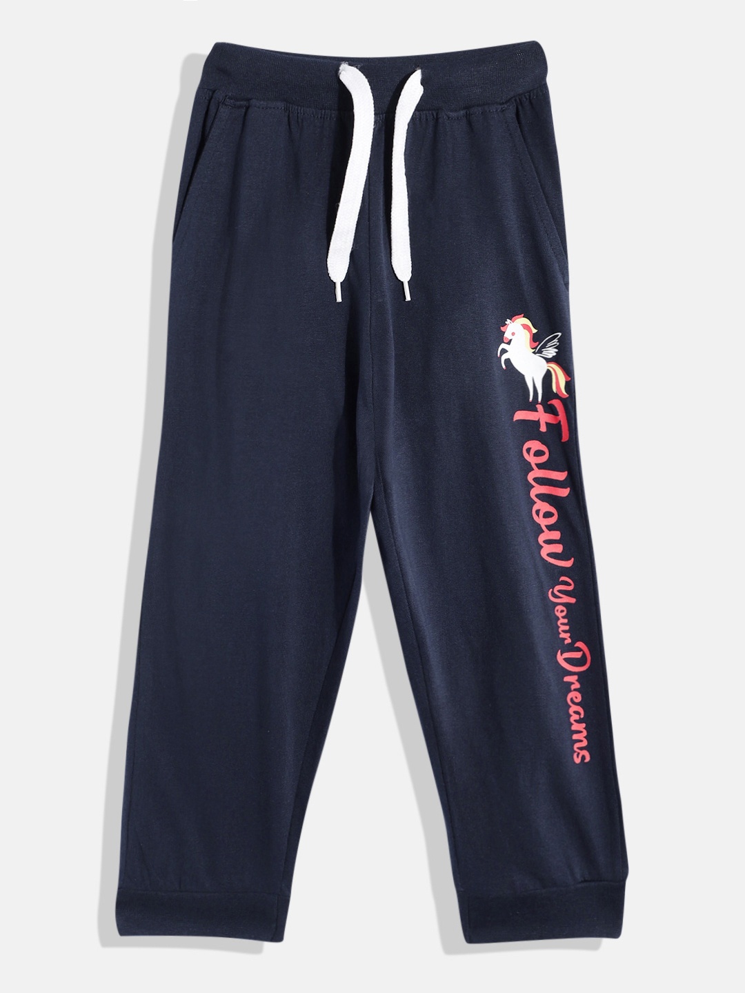 

Eteenz Boys Pure Cotton Typography Printed Joggers, Navy blue