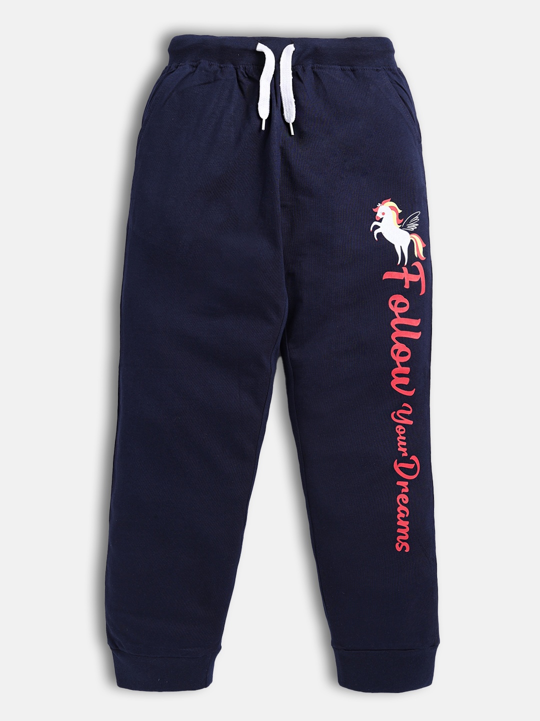 

Eteenz Boys Pure Cotton Typography Printed Joggers, Navy blue