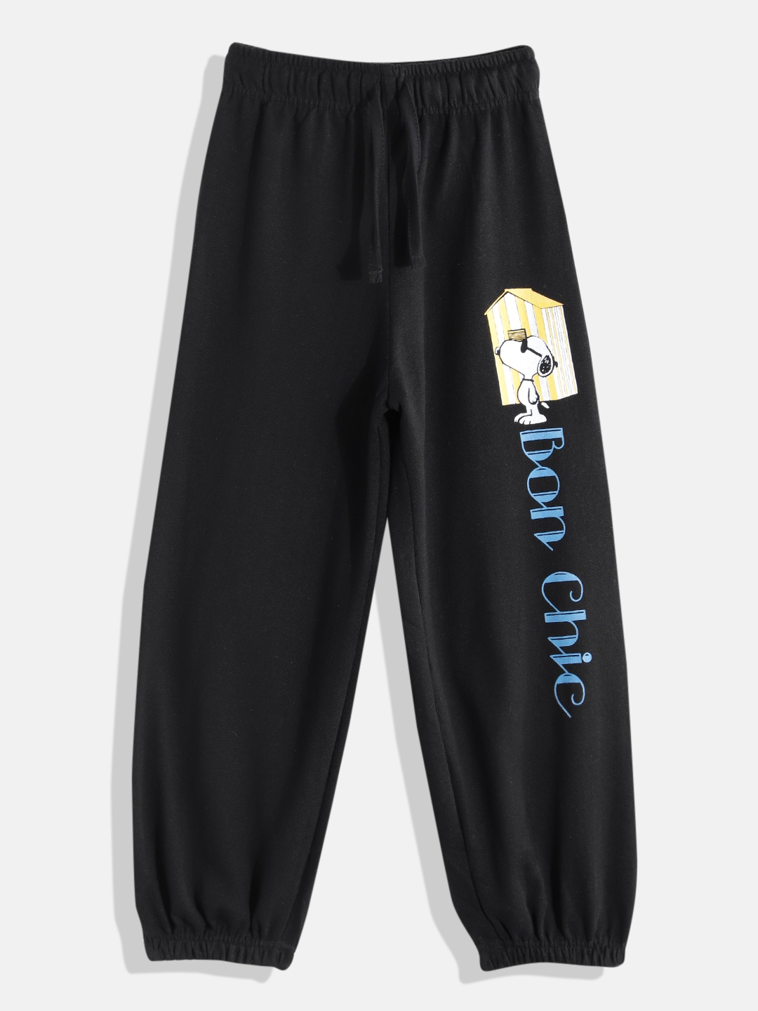 

Eteenz Boys Snoopy Print Detail Cotton Joggers, Black