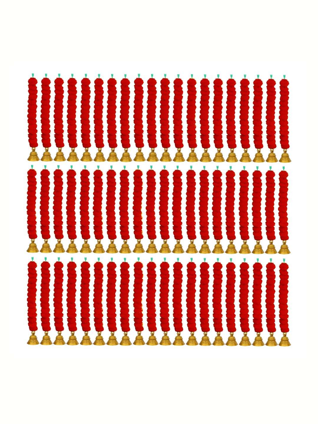 

iHandikart Red 60 Pieces Hanging Marigold Artificial Flower