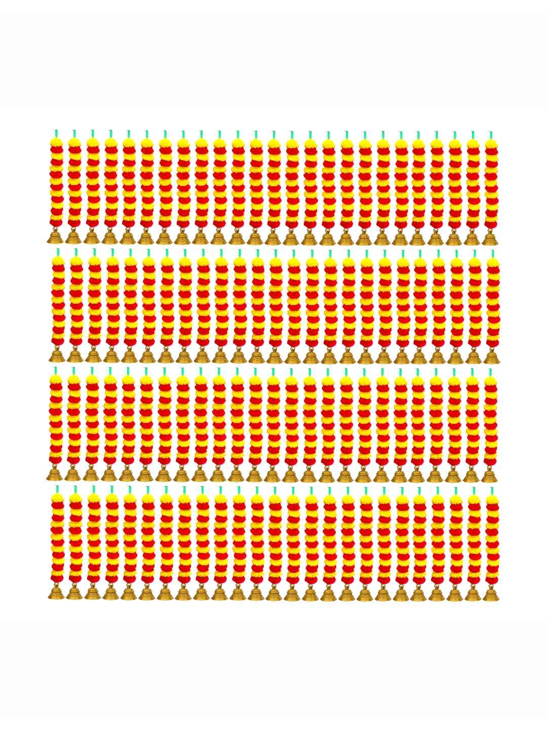 

iHandikart Yellow & Red 100 Pieces Hanging Marigold Artificial Flowers