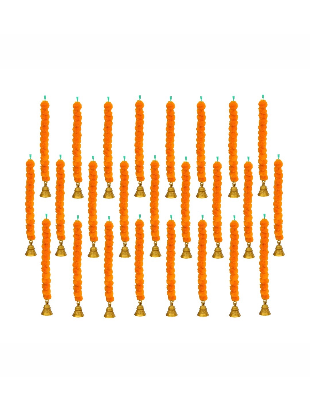 

iHandikart Orange & Gold-Tone 25-Pcs Hanging Marigold Artificial Flower