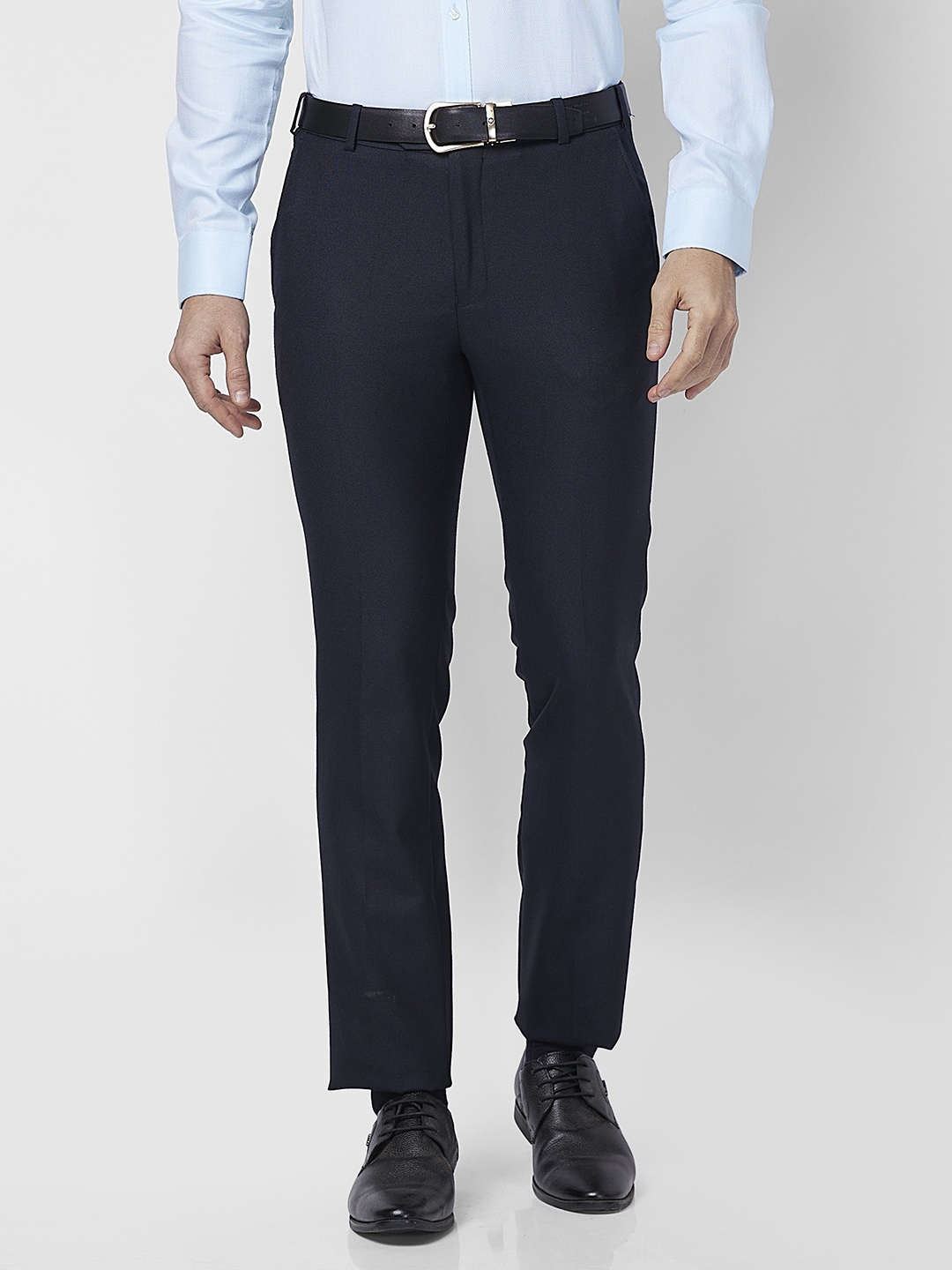 

Raymond Men Slim Fit Formal Trousers, Blue
