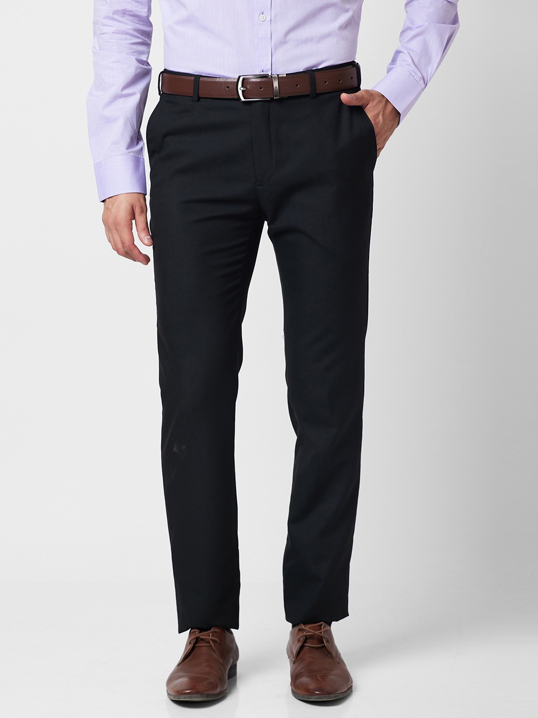 

Raymond Men Slim Fit Formal Trousers, Black