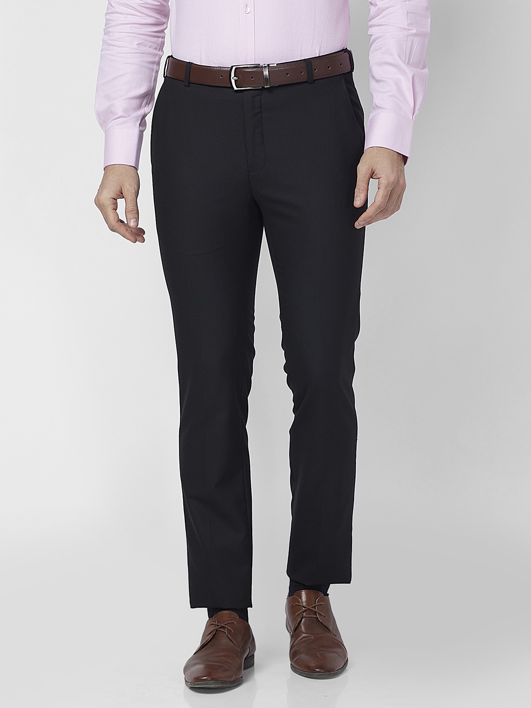 

Raymond Men Slim Fit Formal Trousers, Black