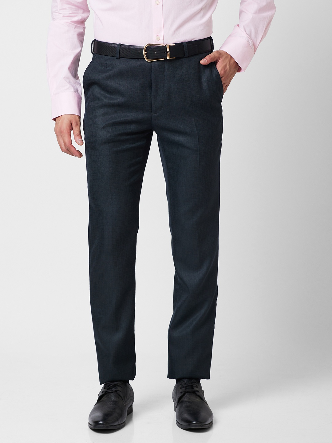 

Raymond Men Slim Fit Formal Trousers, Navy blue