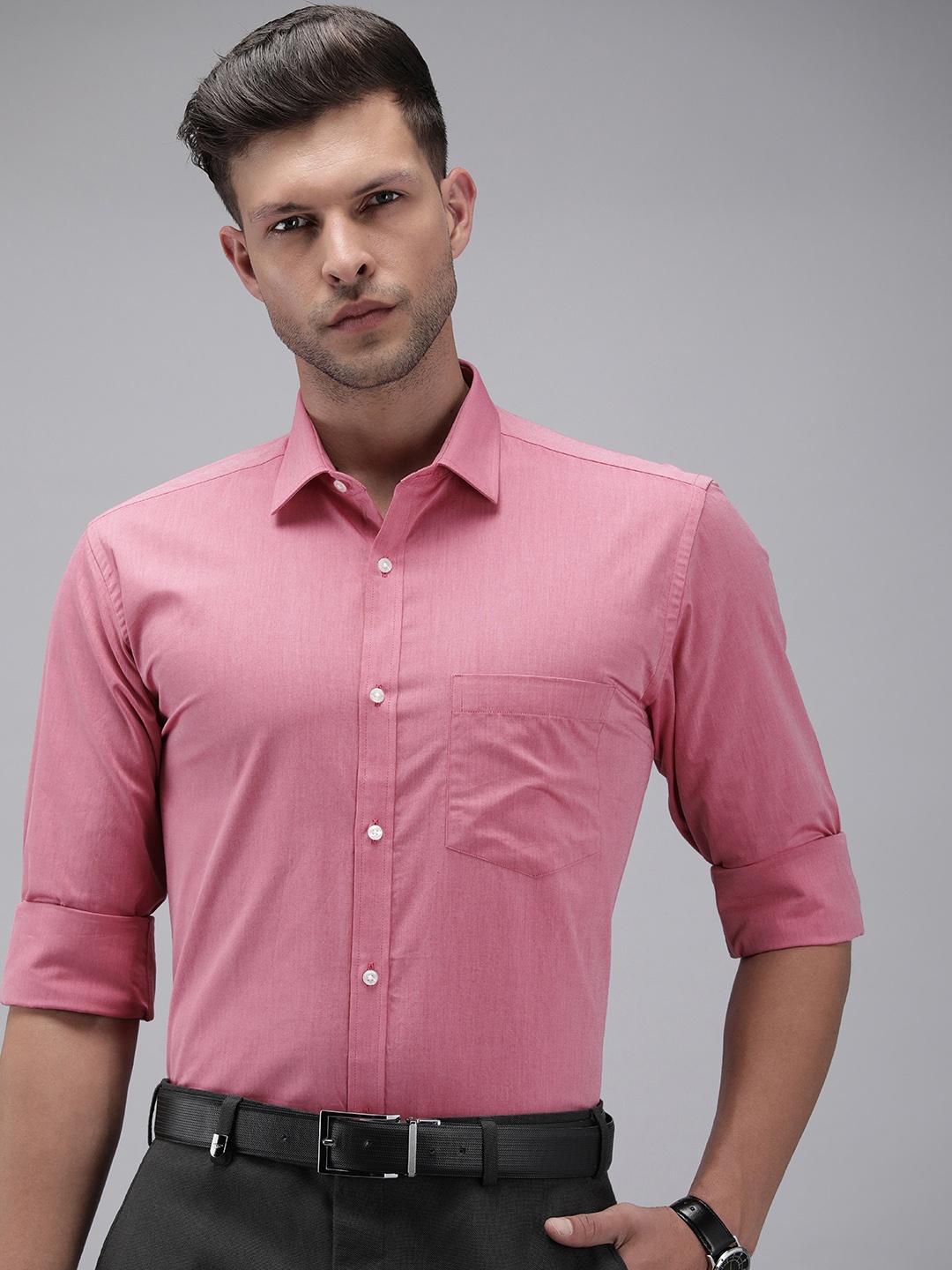 

Park Avenue Pure Cotton Slim Fit Opaque Formal Shirt, Pink