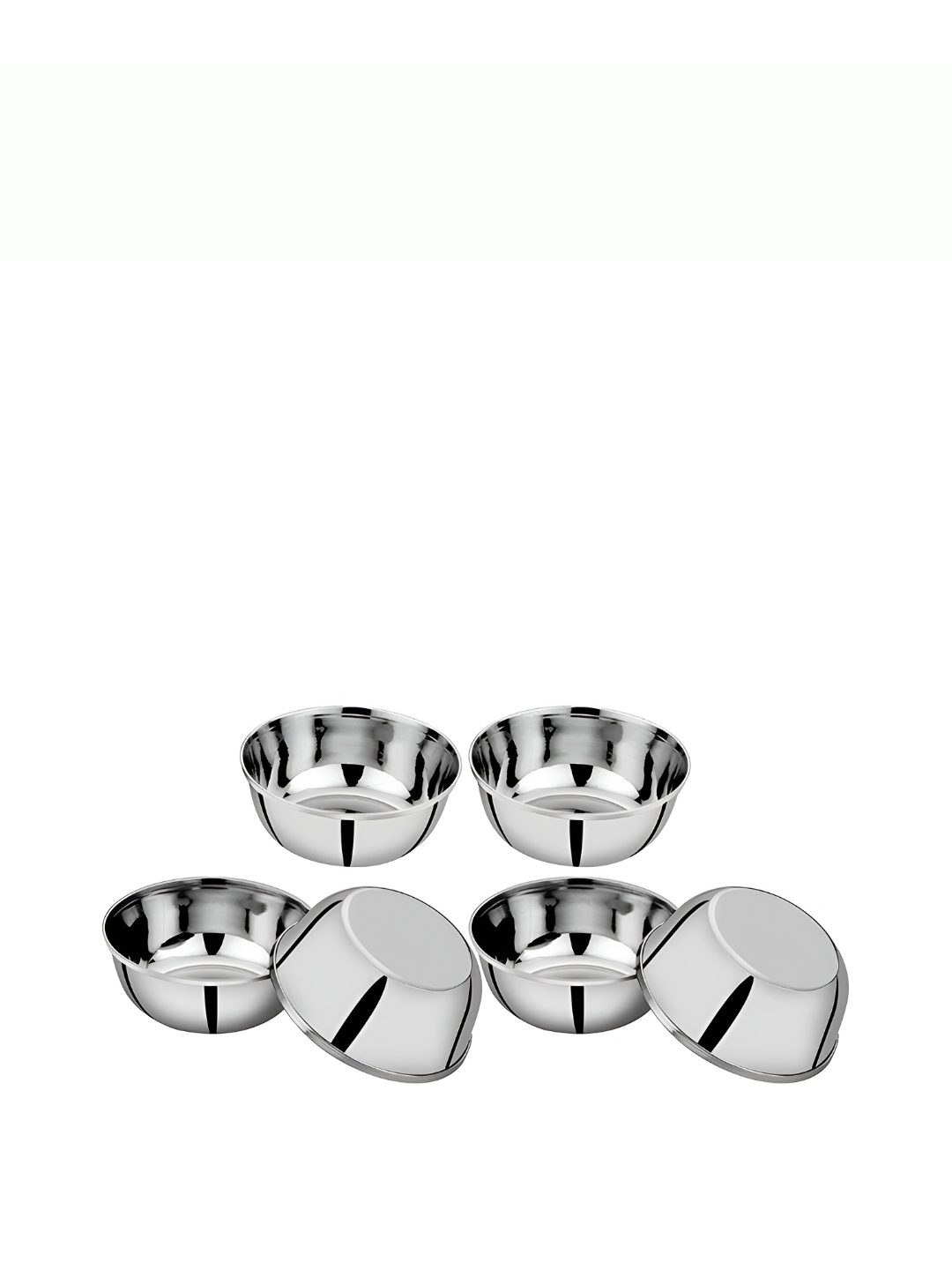 

LEROYAL Silver Toned 6 Pieces Stainless Steel Glossy Bowls