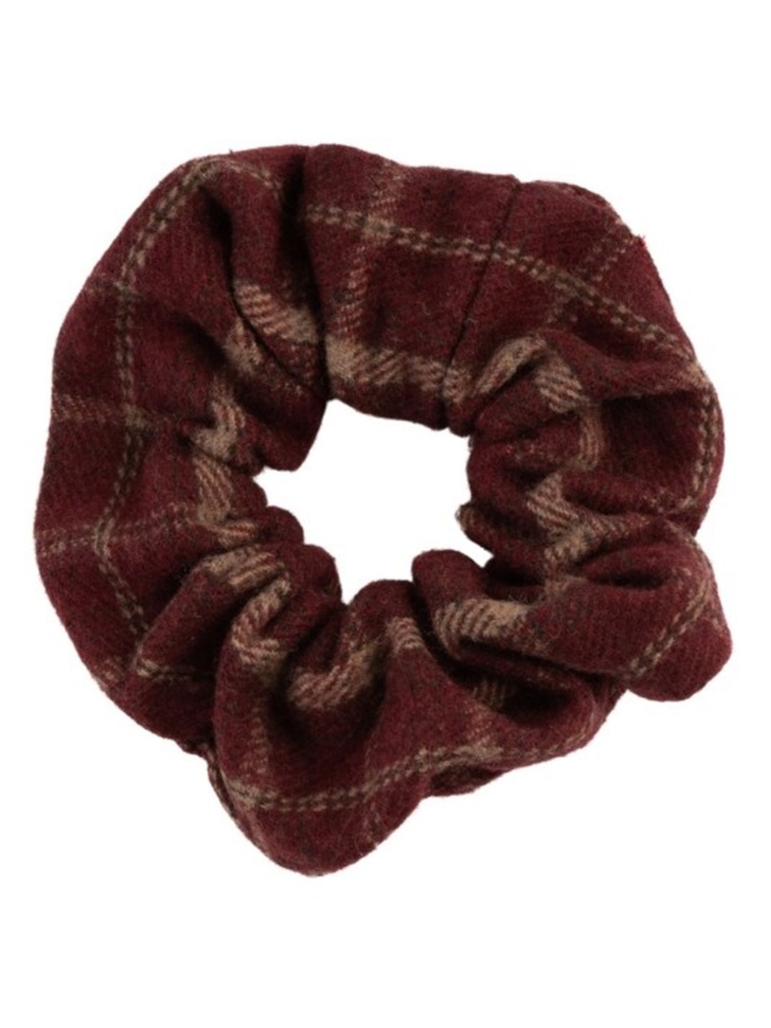 

Lulala Checked Ponytail Holders, Maroon