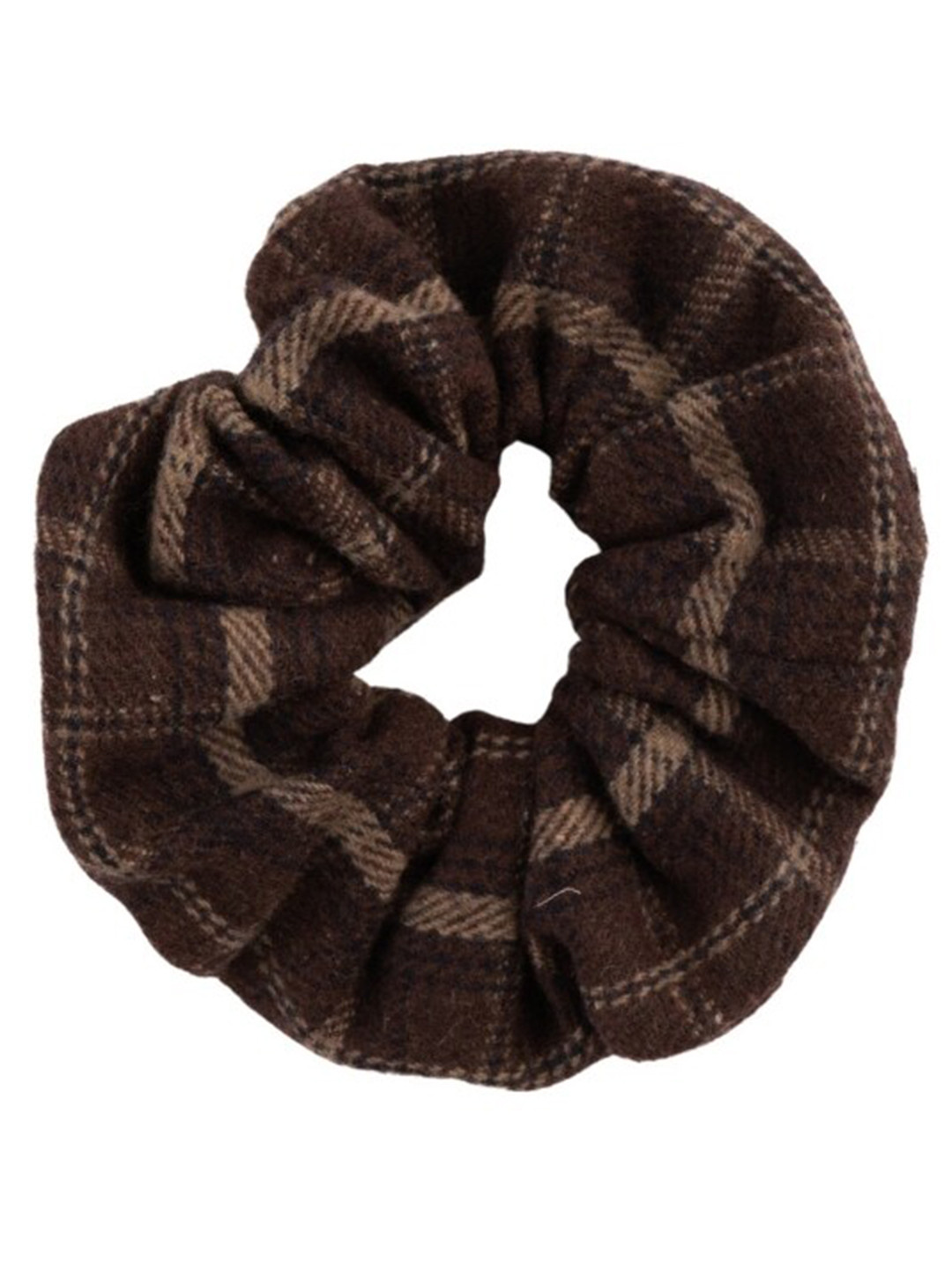 

Lulala Checked Ponytail Holders Scrunchies, Brown