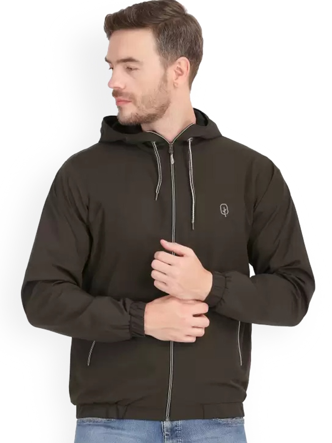 

BLUEFICUS Men Olive Green Windcheater Fashion Jacket