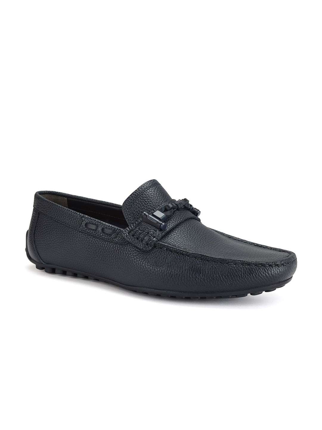 

ROSSO BRUNELLO Men Textured Formal Driving Shoes, Navy blue
