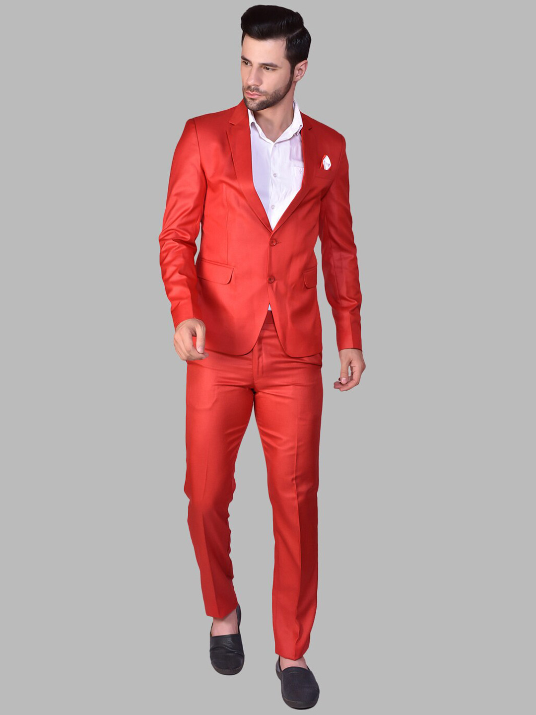 

PRINTCULTR Single Breasted Two Piece Formal Suit, Red
