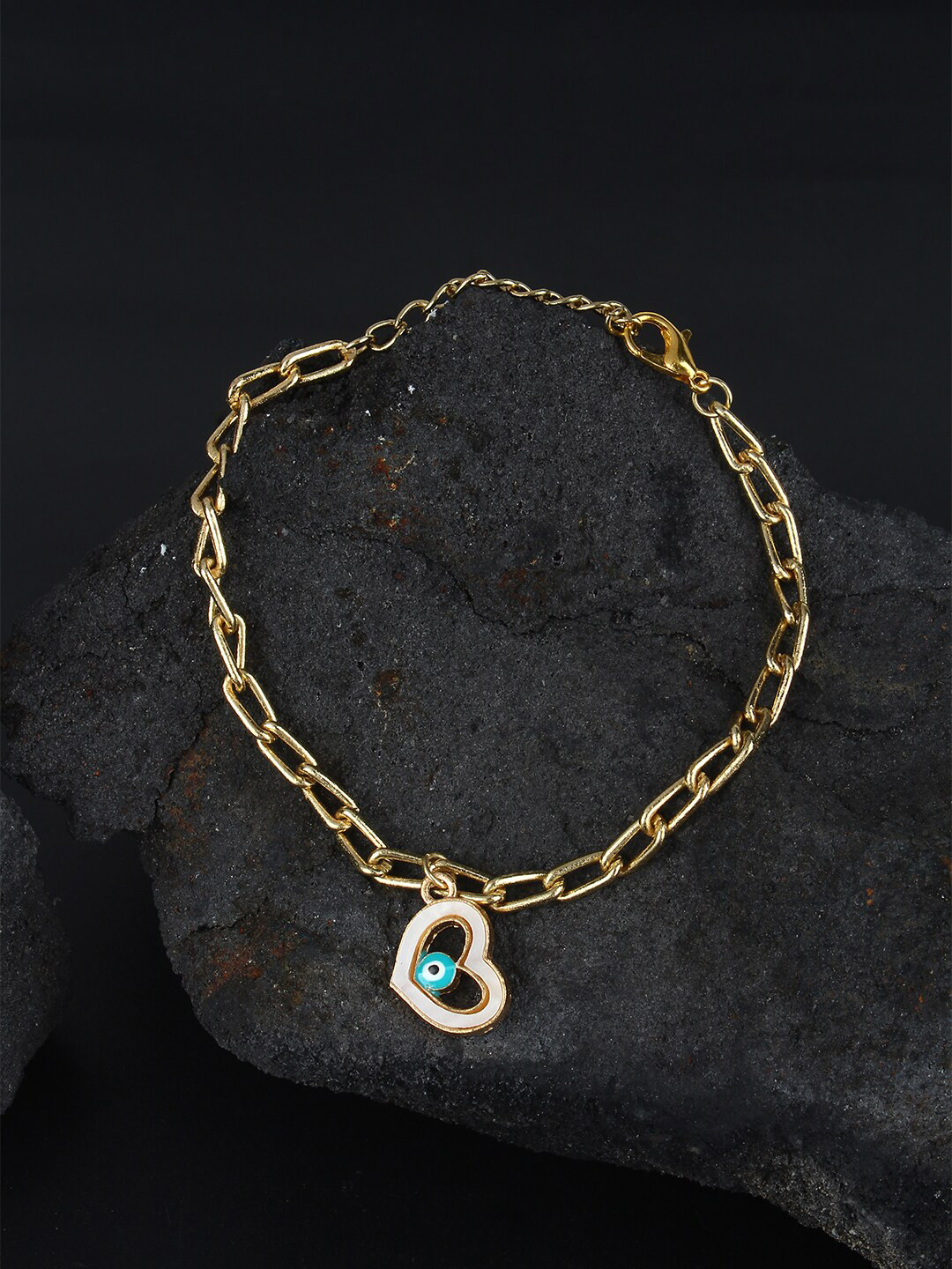 

Stylecast X KPOP Gold-Toned & Blue Gold-Plated Charm Bracelet