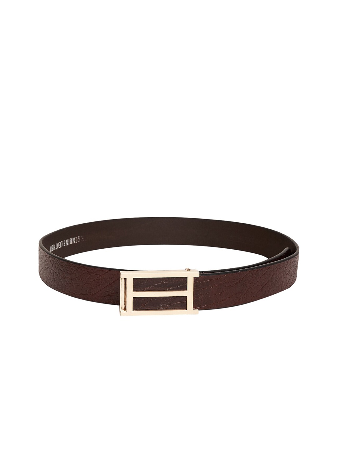 

Roadster Men Textured Leather Push-Pin Belts, Brown