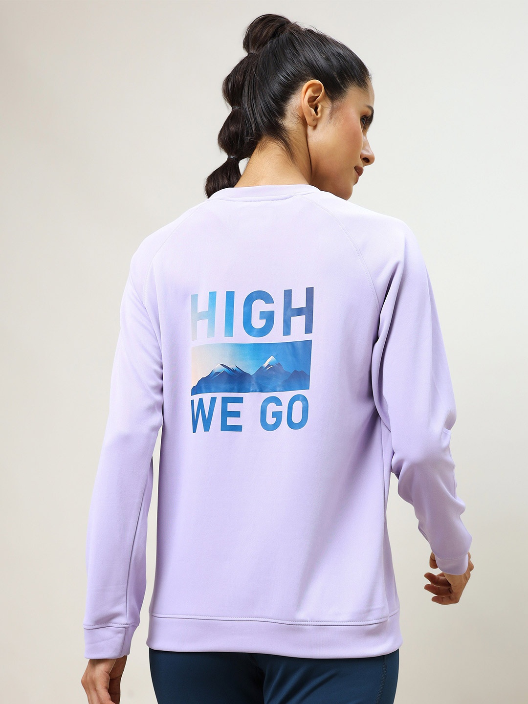 

Technosport Graphic Printed Round Neck Dry Fit Lightweight Pullover, Lavender