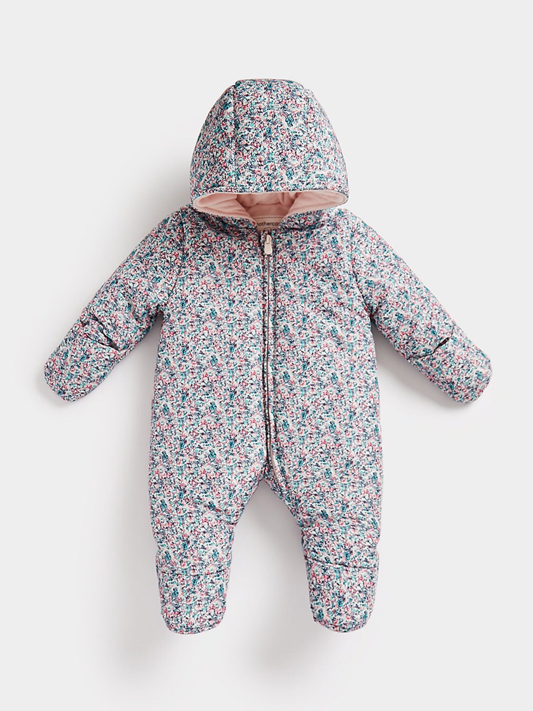 

mothercare Infants Printed Organic Cotton Sleepsuits, Grey