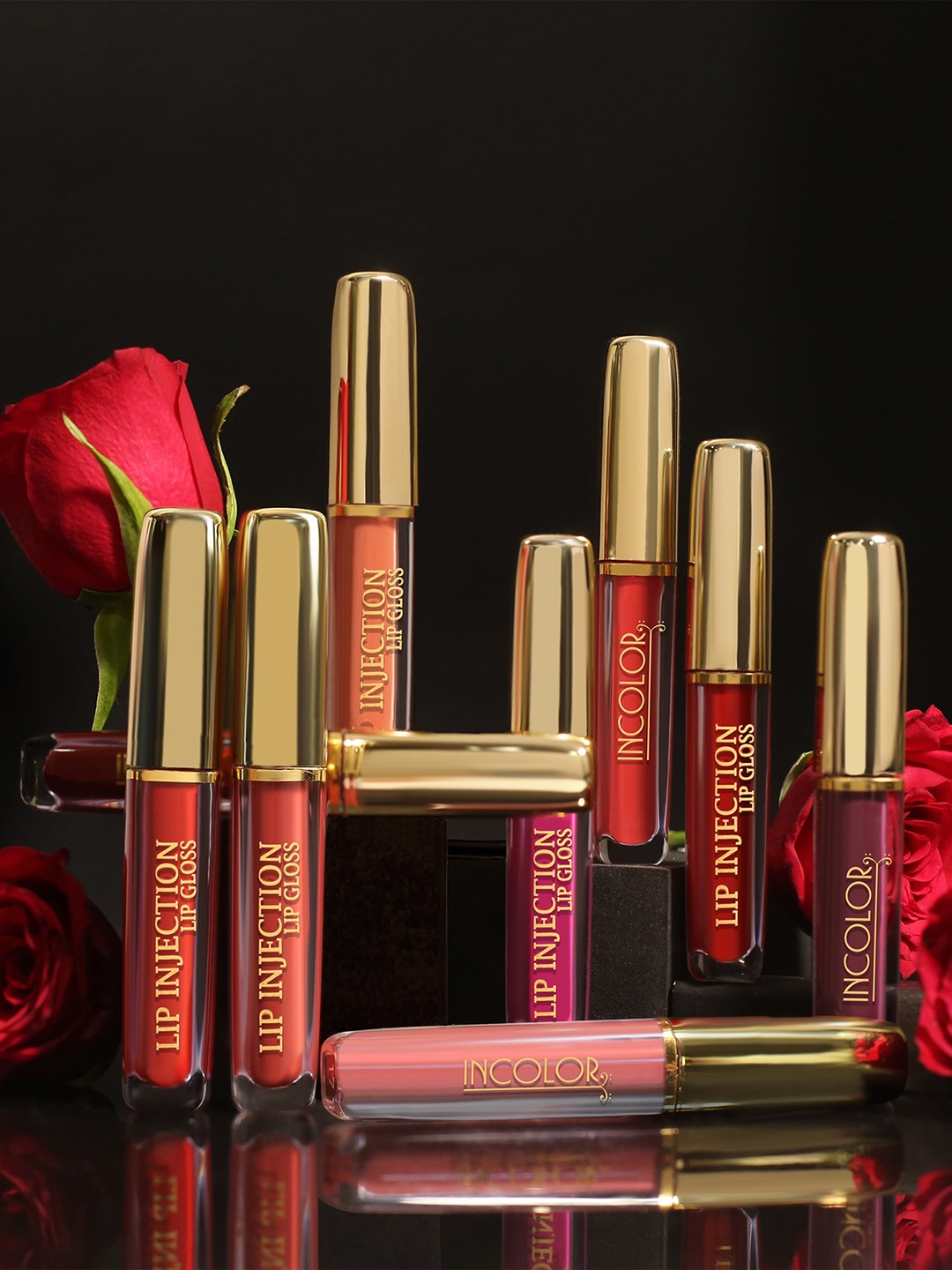 

INCOLOR Lip Injection Set Of 3 Lip Gloss - 4ml - Ravishing Reds 04 - 14-01-12, Red