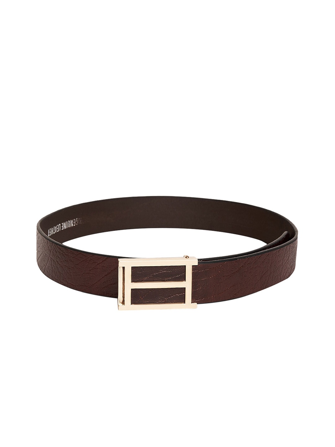 

Roadster Men Textured Leather Push-Pin Belts, Brown