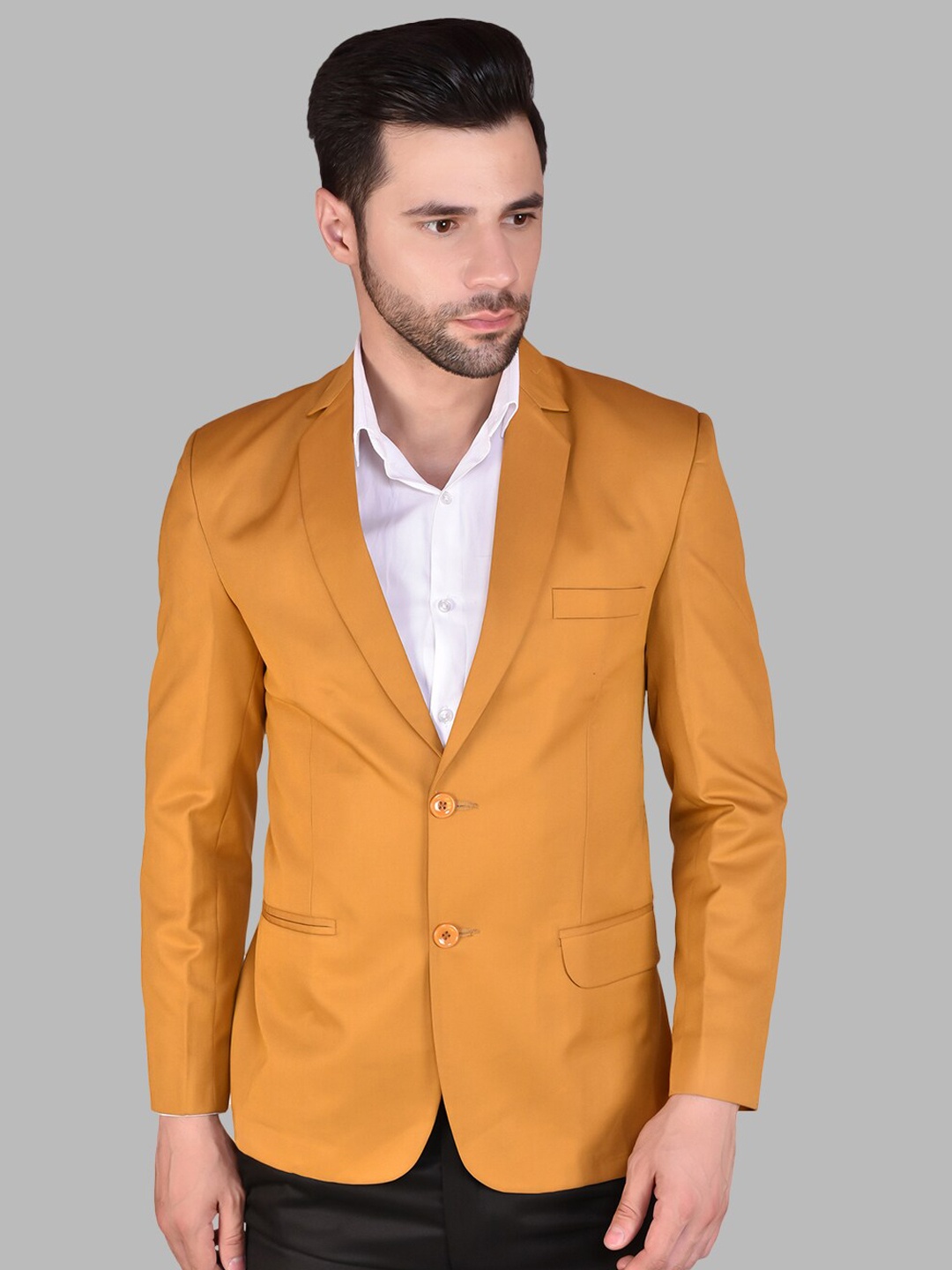 

PRINTCULTR Regular-Fit Single Breasted Blazer, Orange
