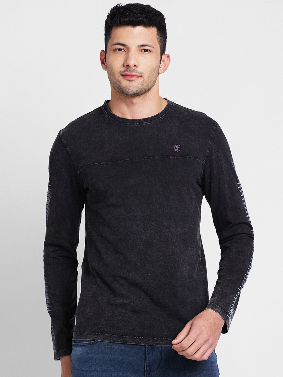 

Being Human Round Neck Long Sleeves T-shirt, Black