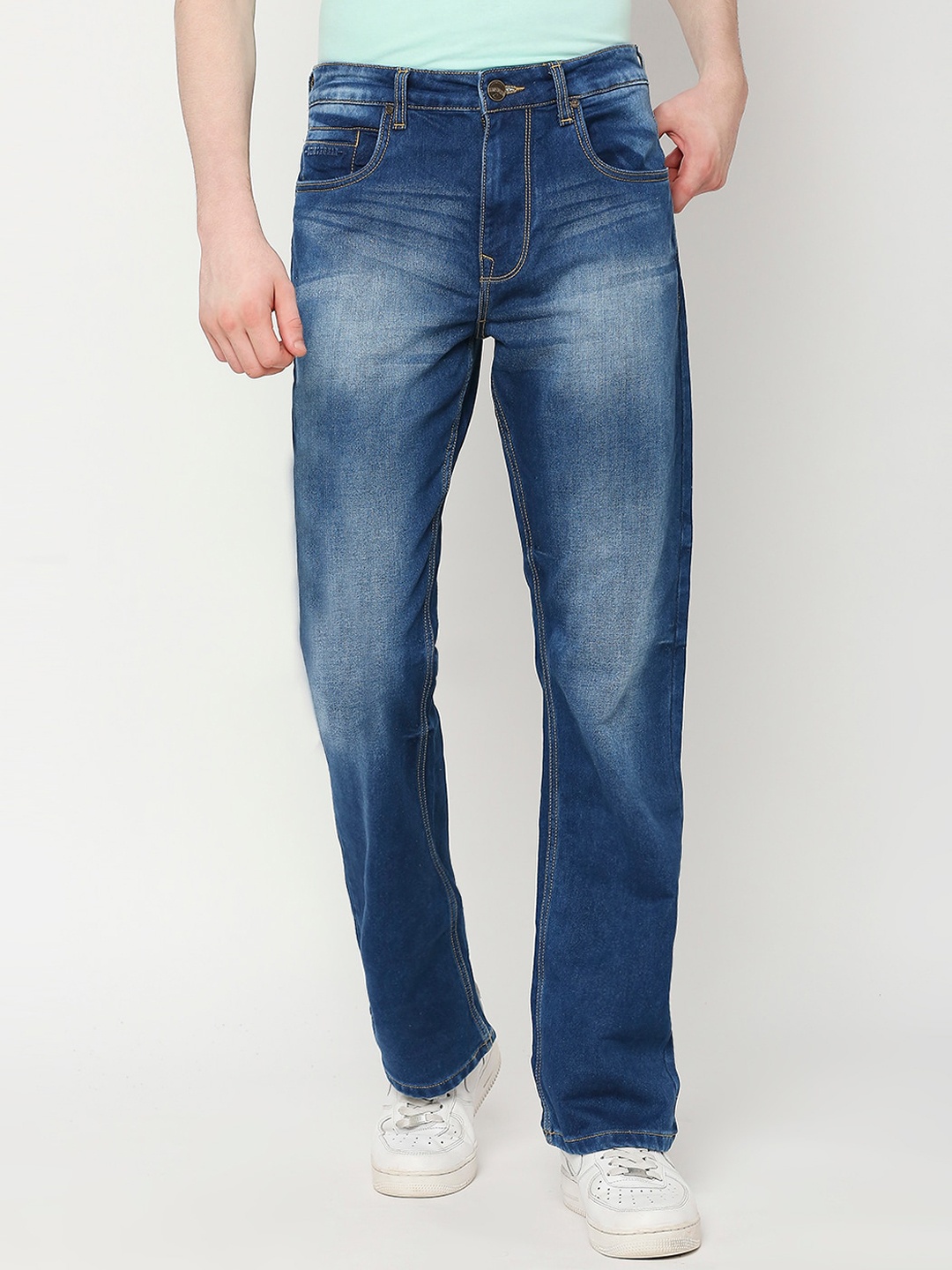 

Being Human Men Mid Rise Clean Look Heavy Fade Jeans, Blue