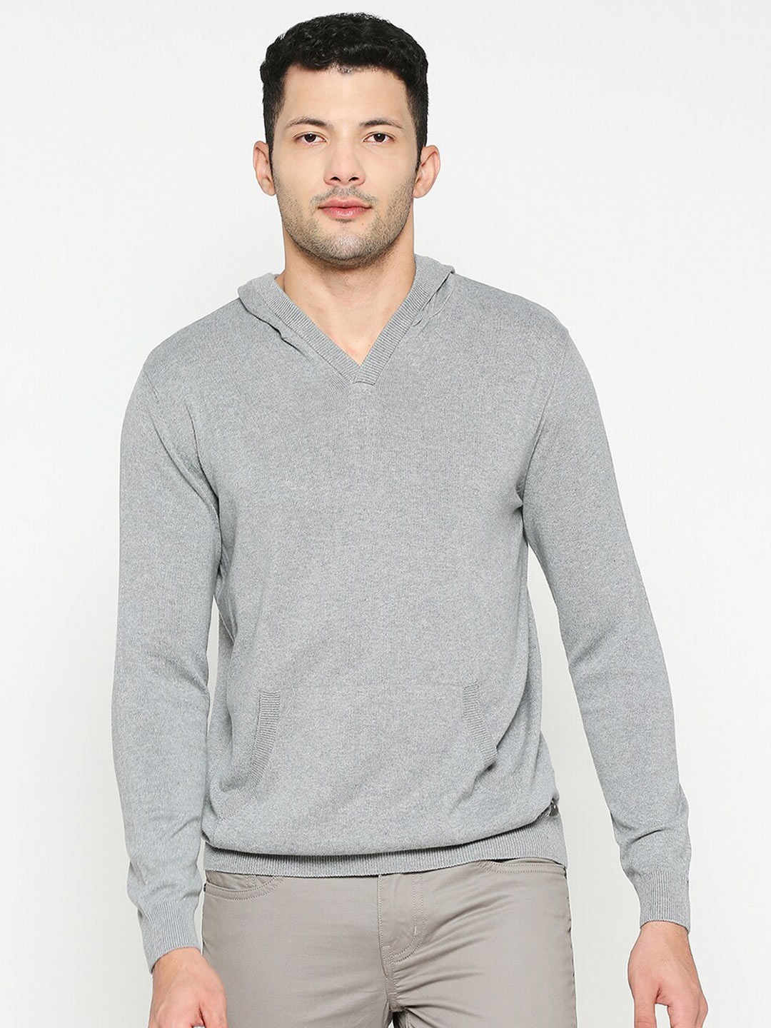 

Being Human Long Sleeves Hooded Pullover, Grey