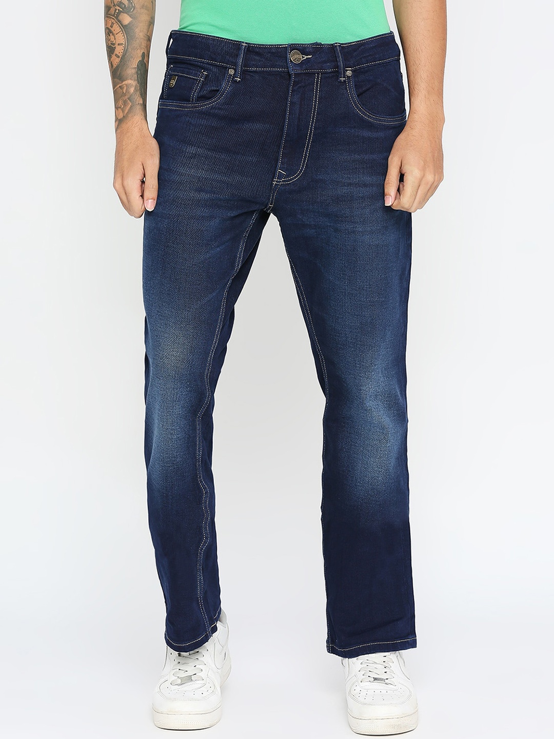 

Being Human Men Clean Look Light Fade Stretchable Jeans, Blue