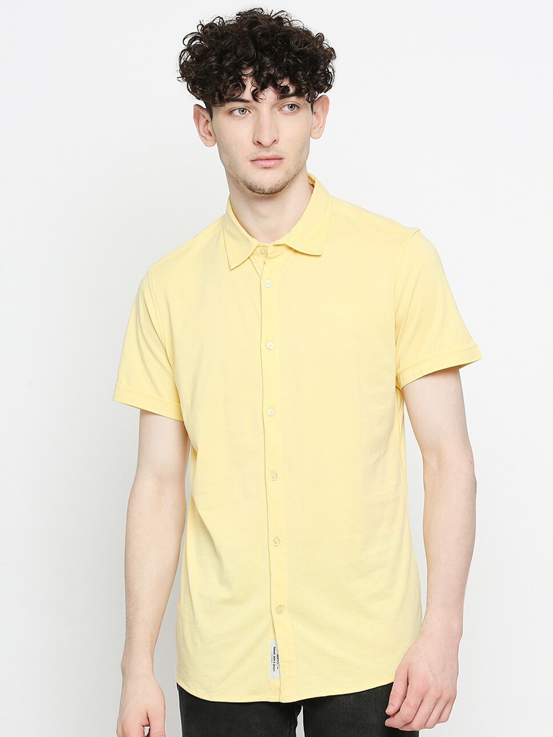 

Being Human Slim Fit Spread Collar Casual Shirt, Yellow