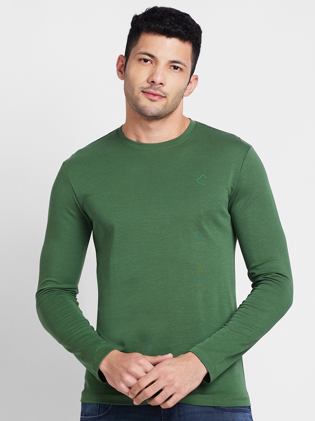 

Being Human Long Sleeves Slim Fit Casual T-Shirt, Green