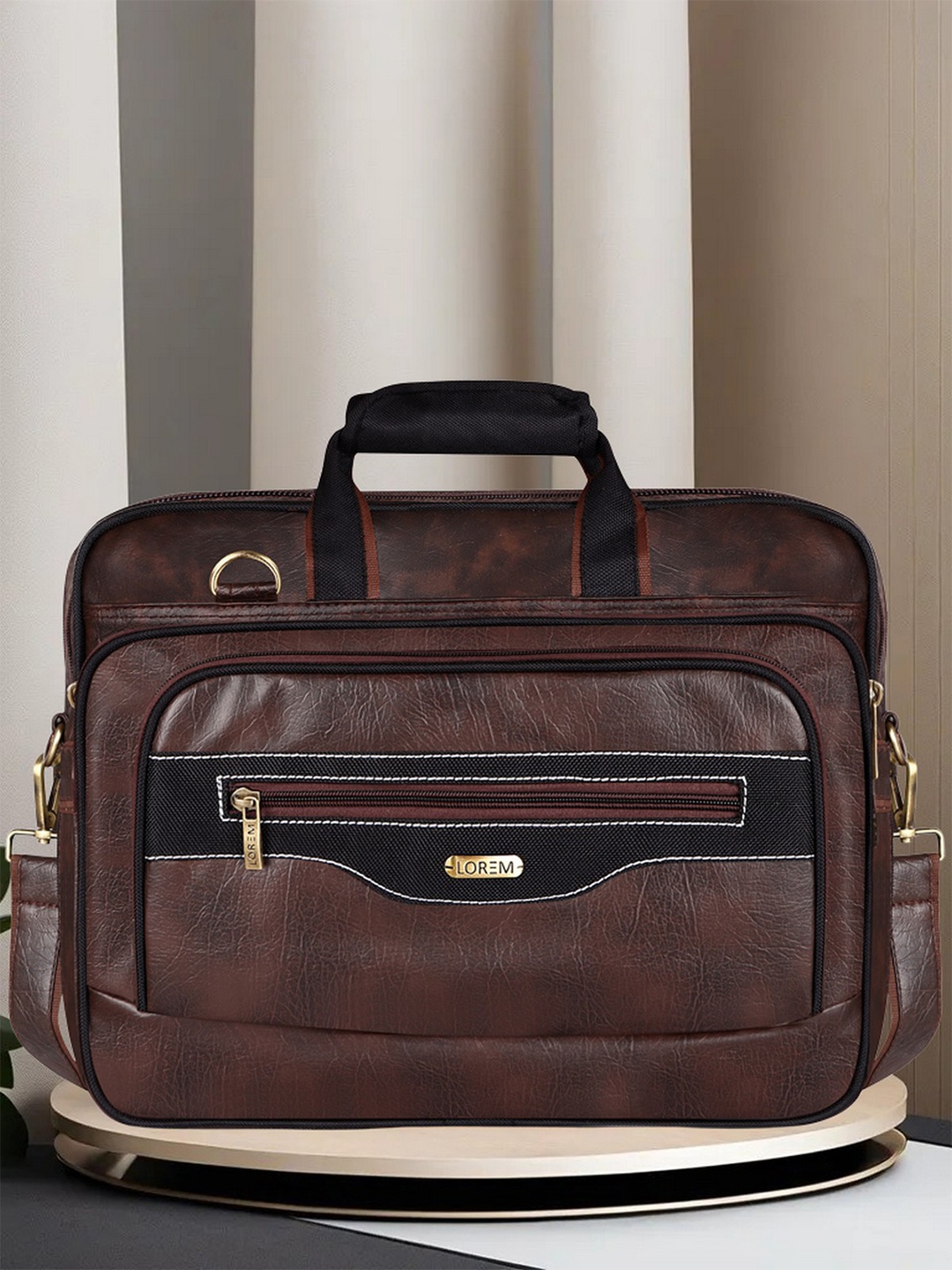 

LOREM Men Laptop Bag, Brown