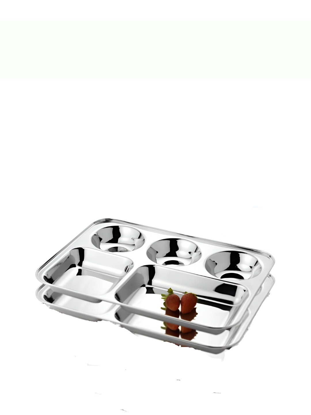 

LEROYAL Silver Toned 2 Pieces Stainless Steel Glossy Plates
