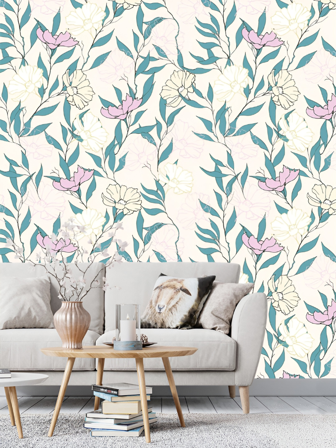 

DWELLSINDIA Beige & Green Self-Adhesive Wall Grain Textured Wallpaper