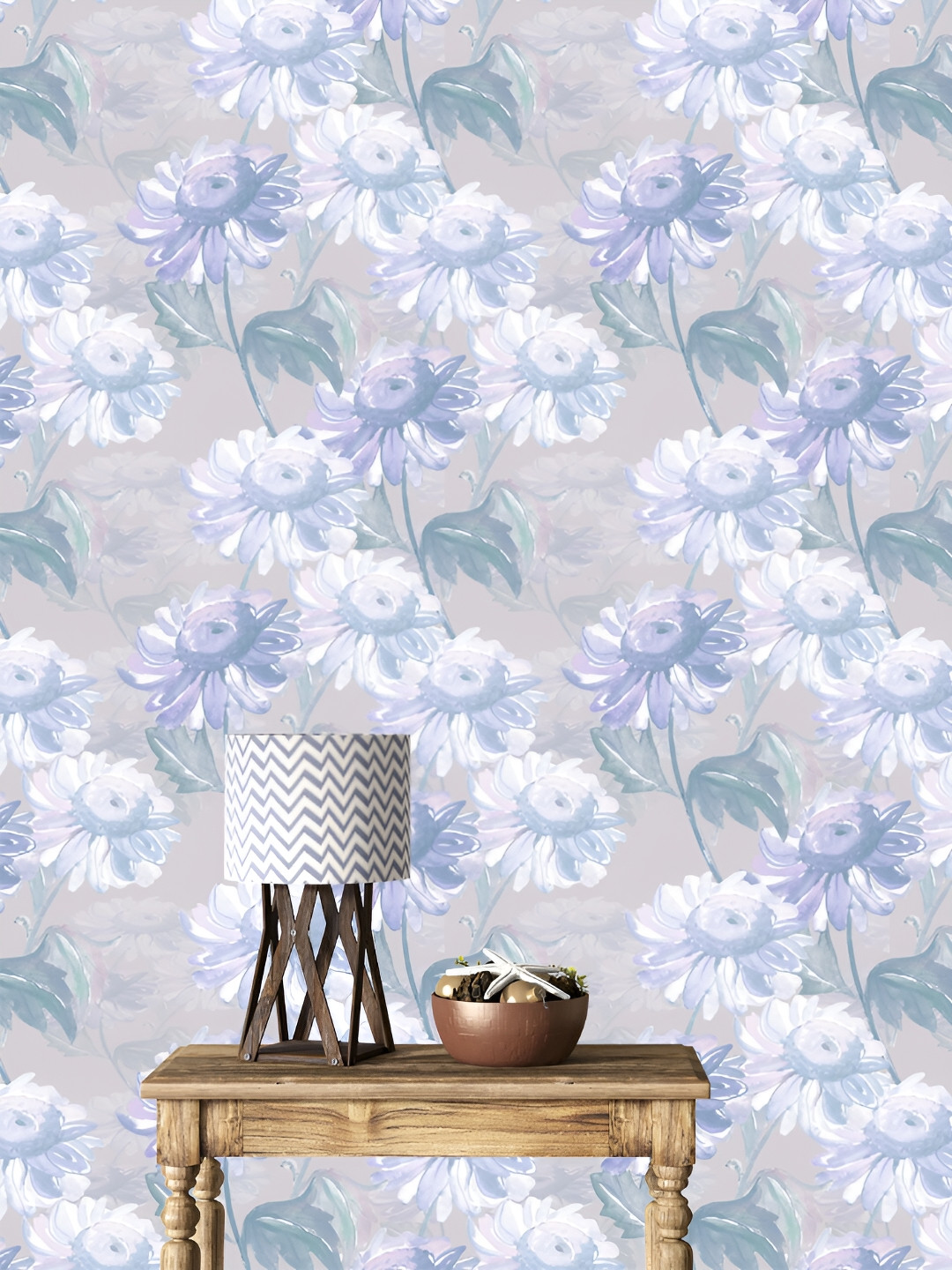 

DWELLSINDIA Grey & Blue Printed Waterproof Wallpaper
