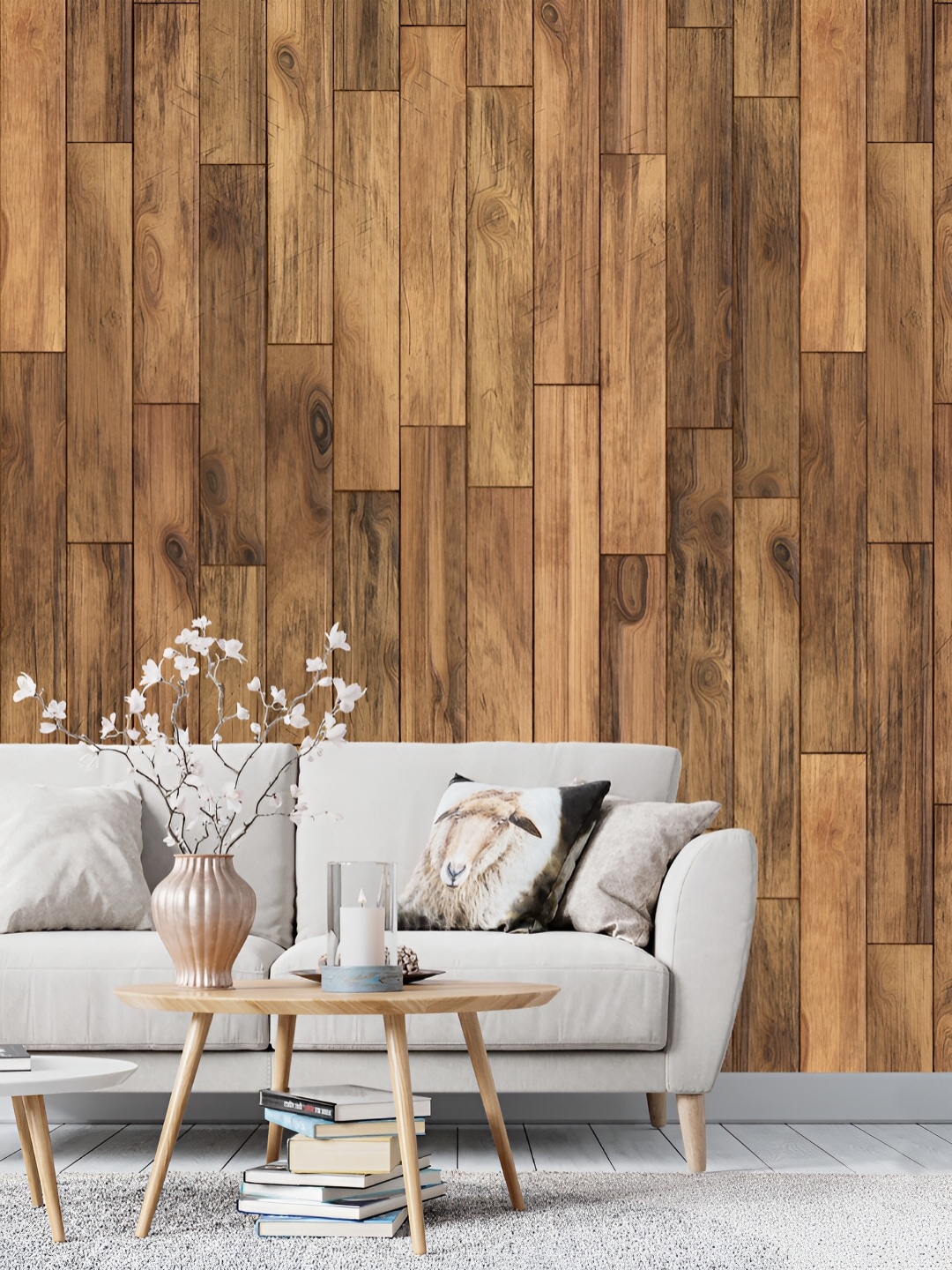 

DWELLSINDIA Brown Wooden Pattern Self Adhesive Waterproof Removable Wallpaper