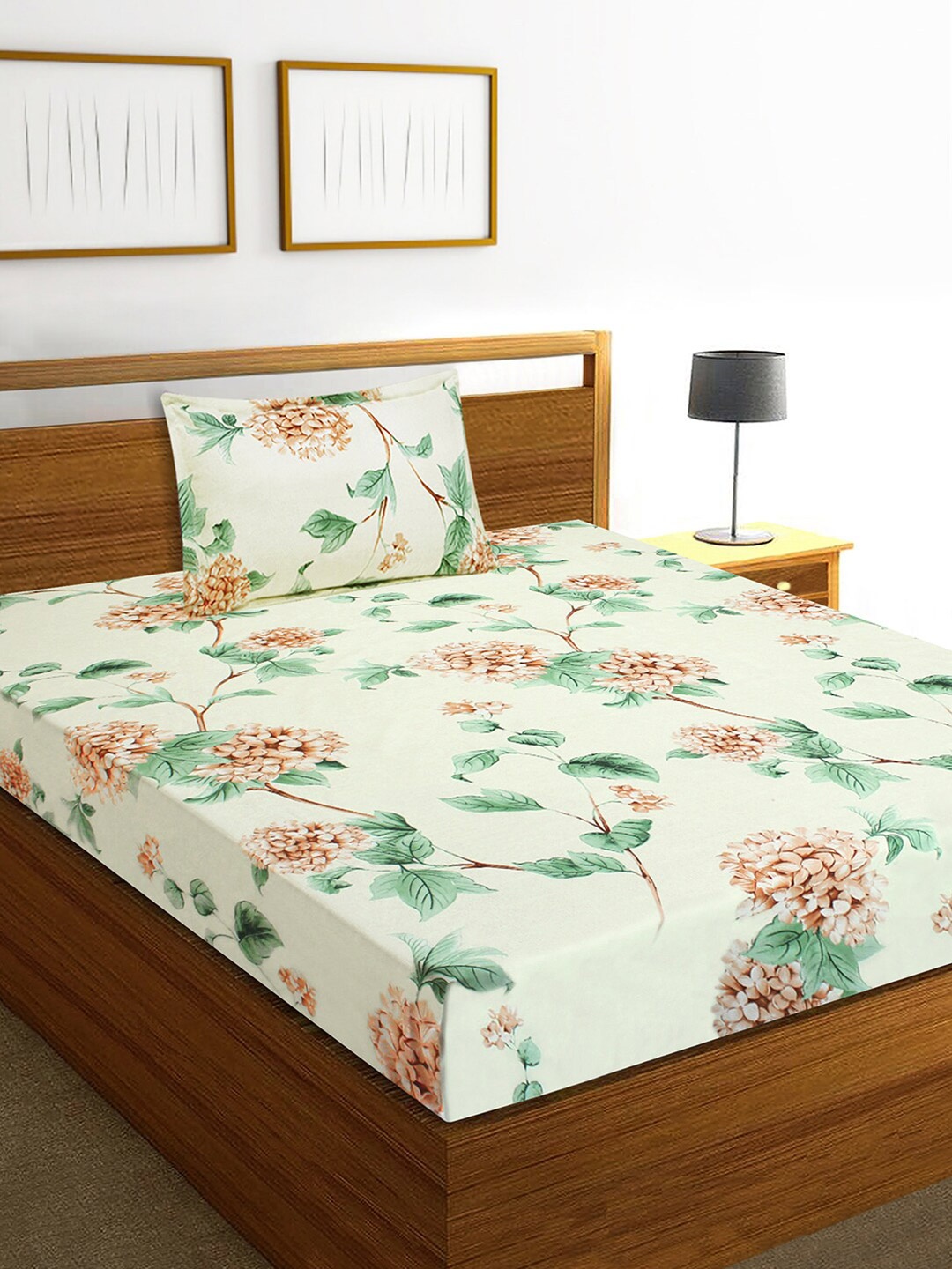 

Aura 160 TC Single Bedsheet with 1 Pillow Cover, Yellow