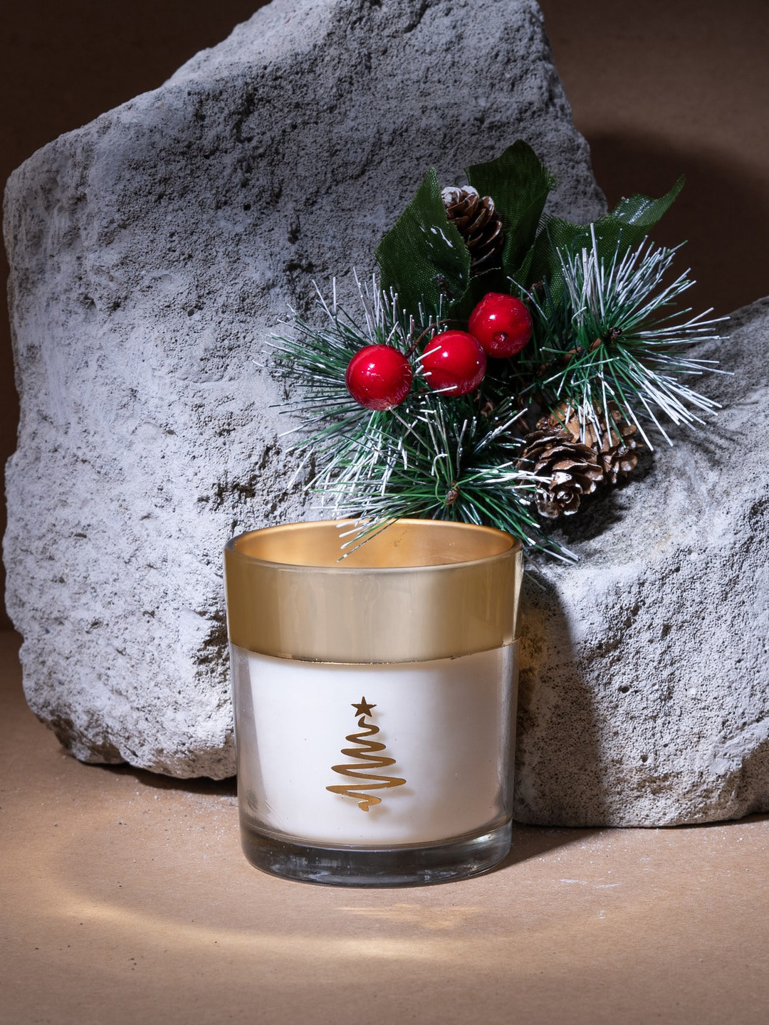 

Seva Home Enchante Collection - Christmas Tree Candle, Gold