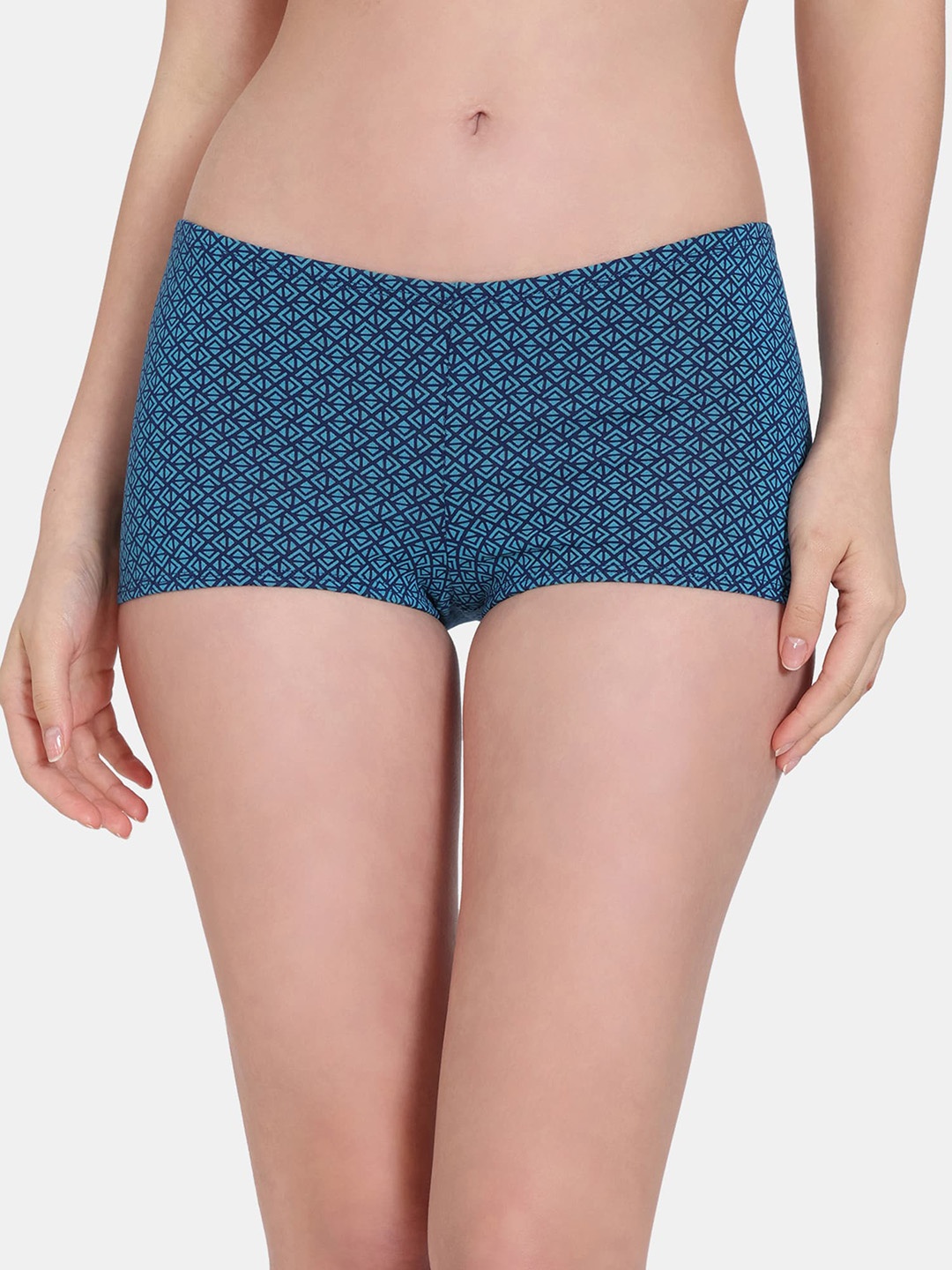 

Zivame Geometric-Printed Boy Shorts Briefs, Blue